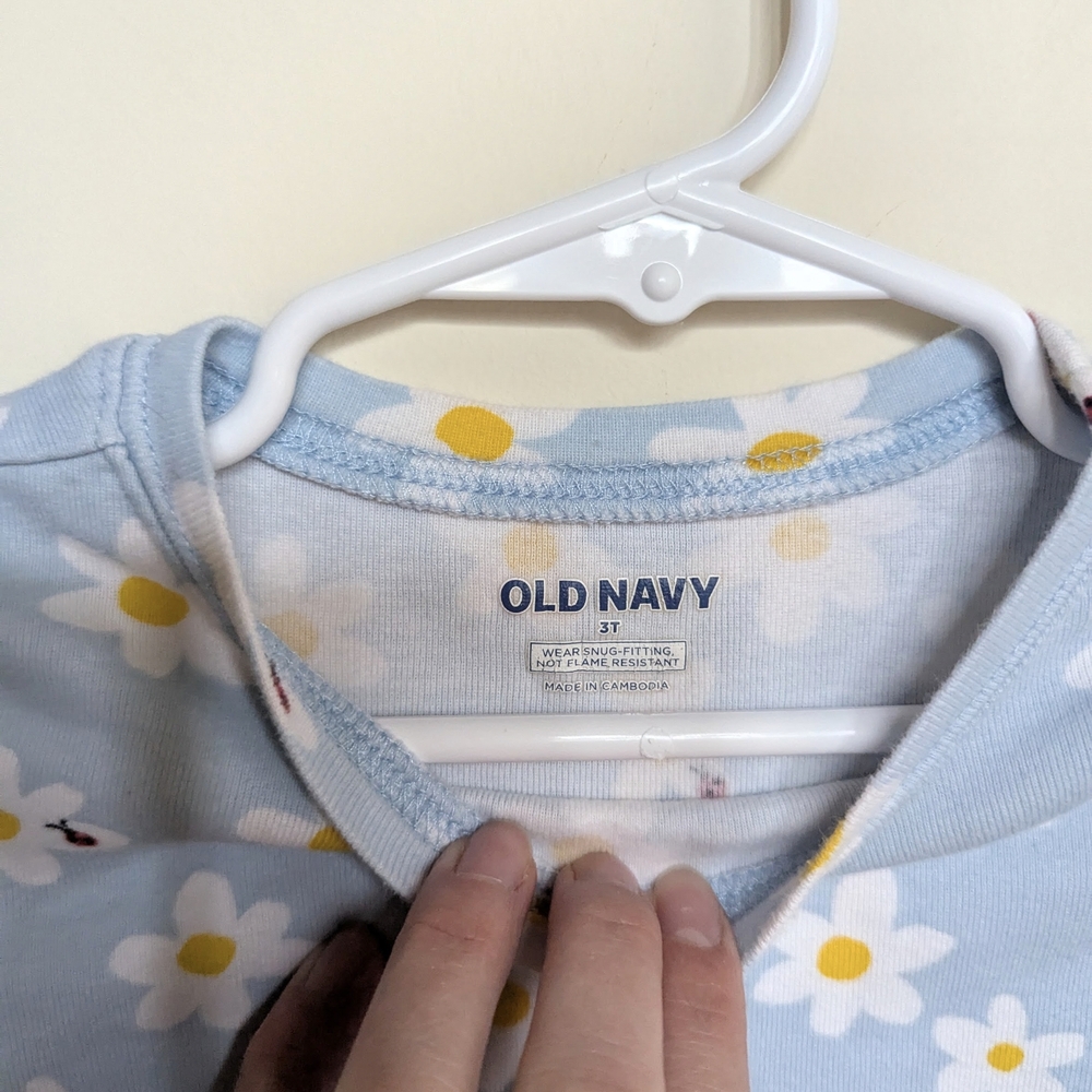 Blue Floral Kids Pajamas - Picture 3 of 3